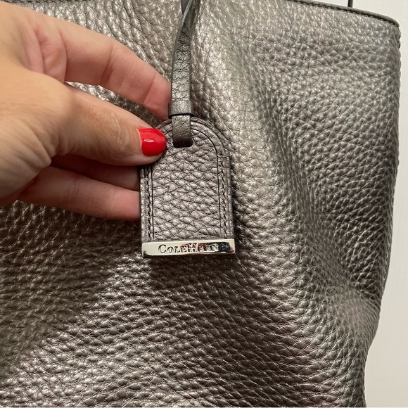 Cole Haan Metallic Silver Double Strap Handbag - Picture 4 of 16